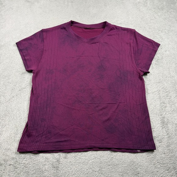 Lululemon Tops - Lululemon Train to Be Short Sleeve Shirt Women 6 Purple Tie Dye Athletic Mesh